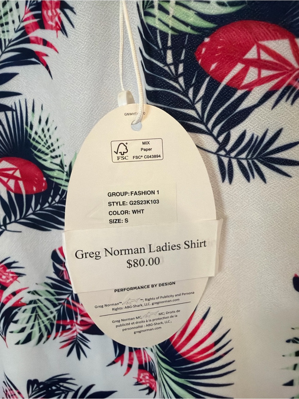 Greg Norman Women’s Performance Golf Polo Shirt NWT Tropical Print Size Small - Picture 3 of 10
